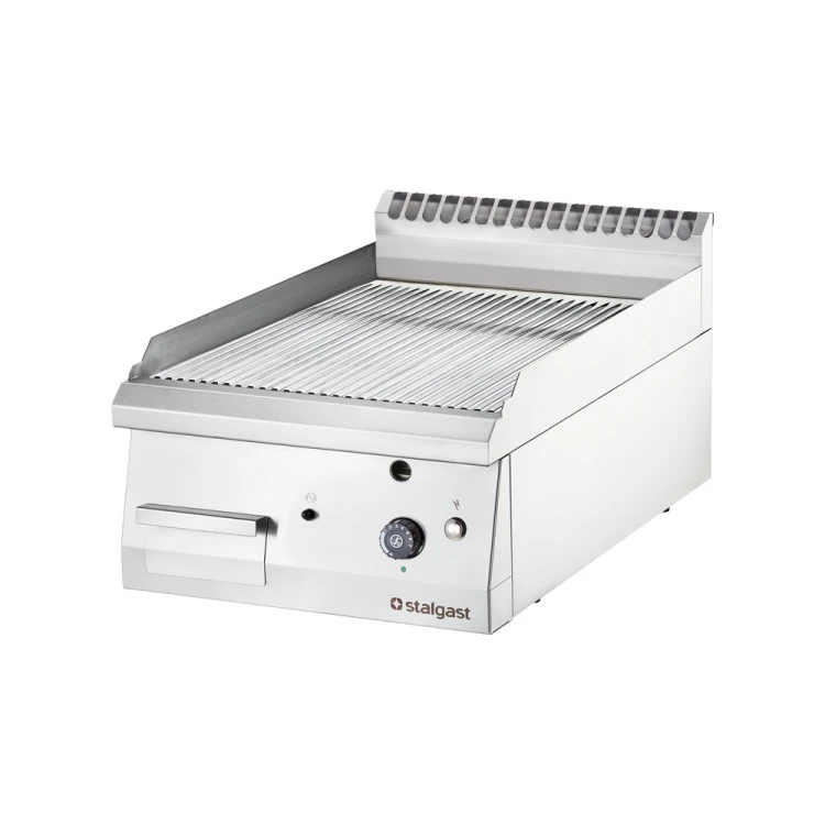 Płyta grillowa gazowa; ryflowana; 6.5 kW; G30; chrom
