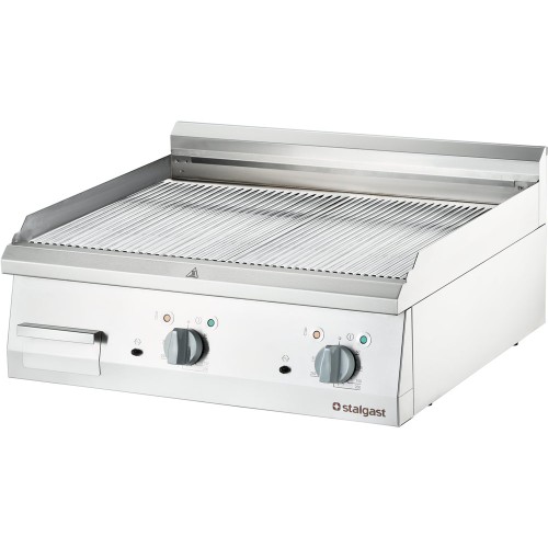 Płyta grillowa elektryczna; ryflowana; 8.1 kW; chrom