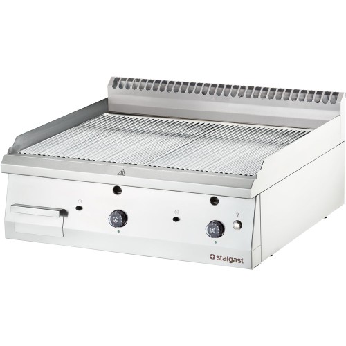 Płyta grillowa gazowa; ryflowana; 13 kW; G20; chrom