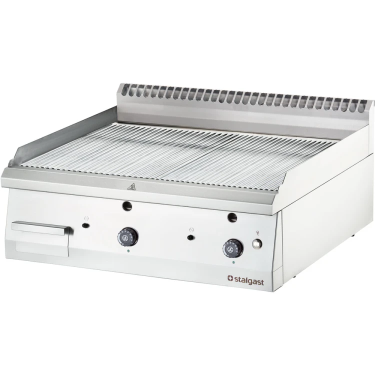Płyta grillowa gazowa; ryflowana; 13 kW; G30; chrom