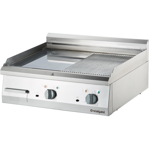 Płyta grillowa elektryczna; gładko-ryflowana; 8.1 kW; chrom