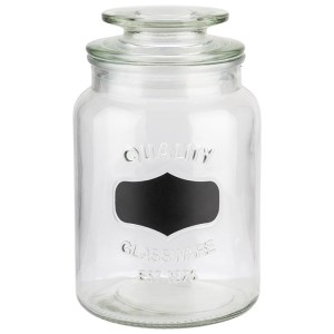 Słoik szklany z pokrywą i etykietą 1l