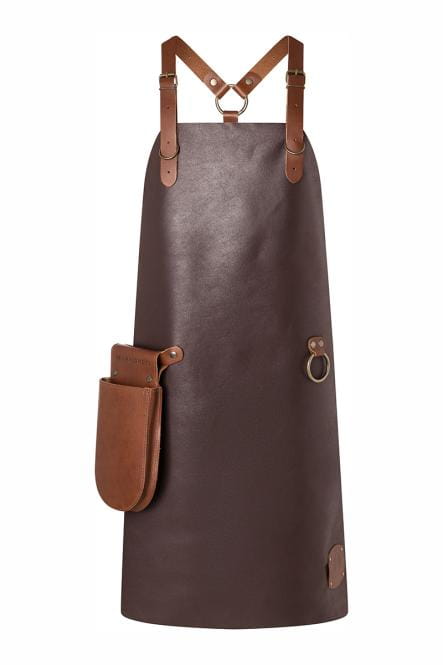 Fartuch Leather Bib Apron X-STYLE (100% skóra bydlęca, kolor: mocha)