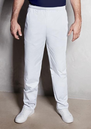 Męskie spodnie kucharskie lub kelnerskie KASPAR białe