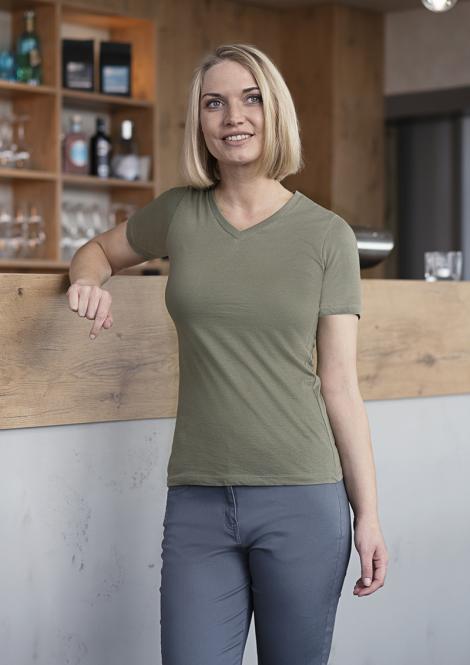 T-shirt damski, dekolt V - Karlowsky - kolory