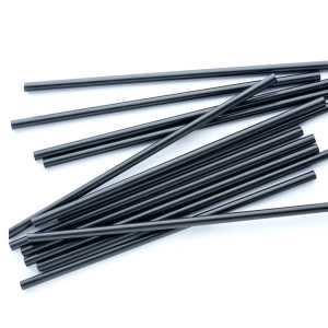 Słomki papierowe czarne proste  100szt., ø6 mm, długość 20 cm 