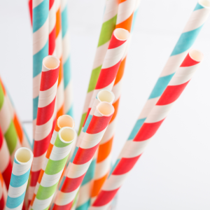 Słomki papierowe mix kolor 500szt., ø6 mm, długość 20 cm 