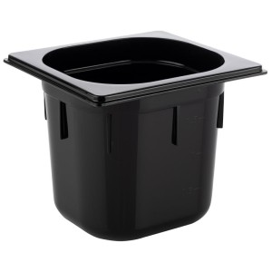 Pojemnik gastronomiczny, czarny GN 1/6 H150mm, poliwęglan