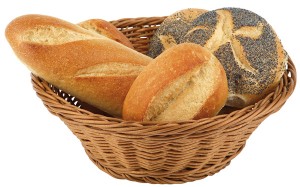 Koszyk ECONOMIC okrągły, beżowy, średnica 25,5 cm