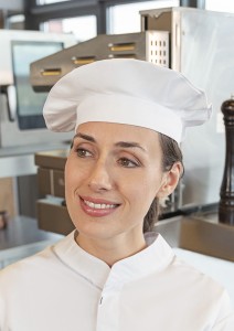 Biała czapka szefa kuchni (beret) LUCA