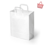 Torba papierowa, 26x14x29cm, 250 szt., biała, wielopak