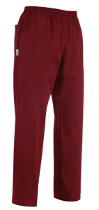 Spodnie kucharskie COULISSE POCKETS BORDEAUX