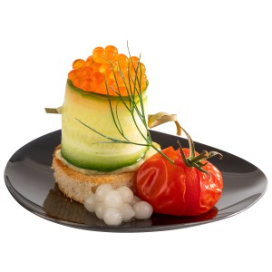 Talerz do serwowania 9 x 9 cm, 4 szt., czarna,  PEBBLES