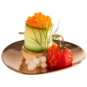 Talerz do serwowania 9 x 9 cm, 4 szt. miedziana, PEBBLES