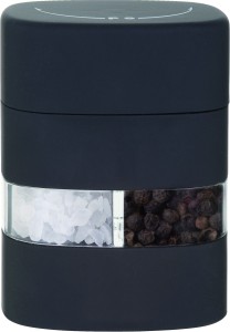 Młynek 2w1 do soli i pieprzu, 8 cm, czarny