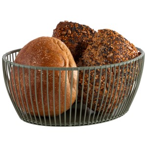 Koszyk owalny 20 x 15 cm, metalowy, zielony SVART