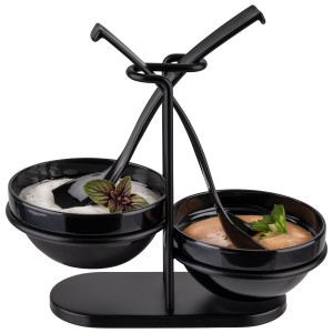 Podstawka na łyżki z 2 miskami