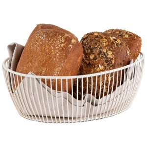 Koszyk owalny 24 x 19 cm, metalowy, biały SVART