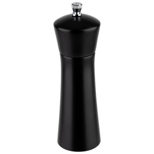 Młynek do pieprzu, drewniany, czarny, 17 cm