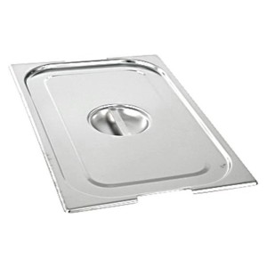 Pokrywka stalowa z wycięciem na uchwyty do pojemników, Basic, GN 1/6