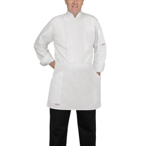 Zapaska krótka BARMAN boczne kieszenie, biała