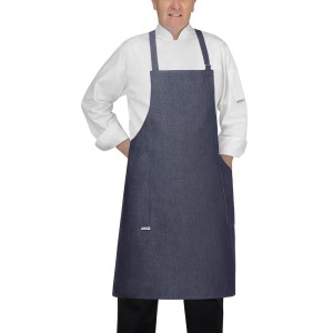 Fartuch kucharski, boczne kieszenie, jeans