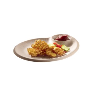 Talerz płytki z melaminy, beżowy 30x25 cm, NERO SAND