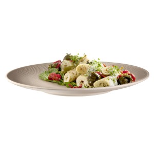 Talerz płytki z melaminy, beżowy, 33 cm, NERO SAND