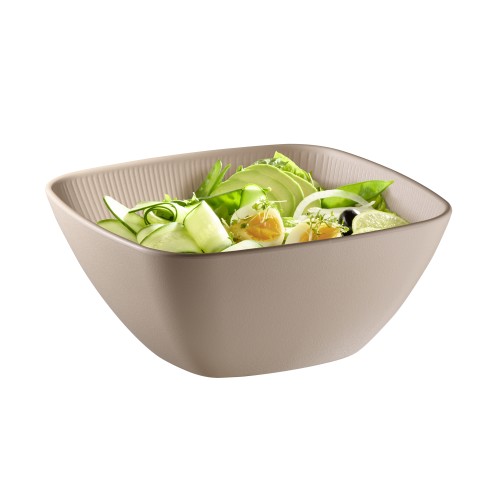Miska z melaminy 25 cm, beżowa, kwadratowa, NERO