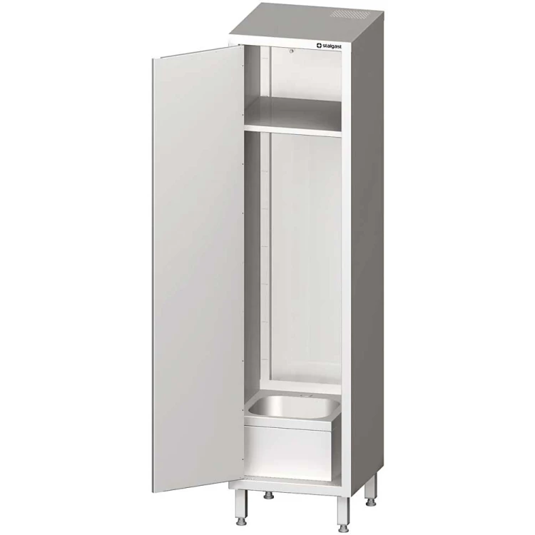 Szafa stalowa porządkowa ze zlewem, 500 × 500 × 2000 mm