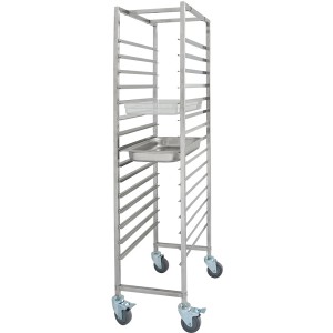 Wózek transportowy ze stali nierdzewnej, Gredil, 15x GN 1/1