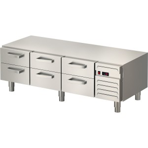 Podstawa chłodnicza, linia "700",  1600x650x600 mm, 6 szuflad GN 1/1