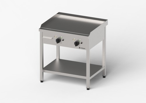 Płyta grillowa elektryczna, ryflowana, Gredil, 800x700x850 mm, P 8.1 kW, U 400 V