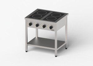 Kuchnia ceramiczna, Gredil, 800x700x850 mm, 4-polowa, P 10 kW, U 400 V