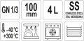 Pojemnik gastronomiczny ze stali nierdzewnej gn 1/3 100mm 4l