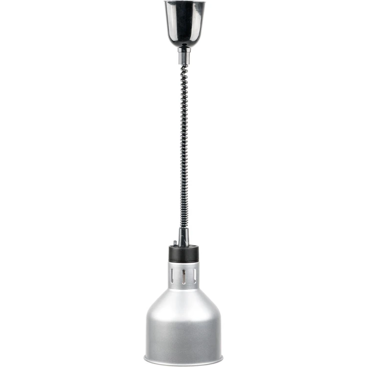 Wisząca lampa grzewcza srebrna do potraw średnica 17,3 cm