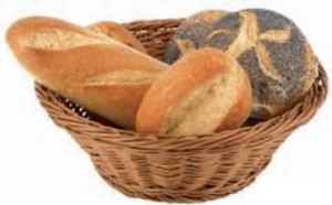 Koszyk ECONOMIC okrągły, beżowy, średnica 39 cm