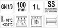Pojemnik gastronomiczny ze stali nierdzewnej gn 1/9 100mm 1l