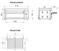 Rysunek z wymiarami opiekacza i rusztu YG-04650