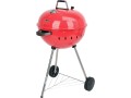 Przenośny Grill węglowy okrągły, 54 cm, czerwony