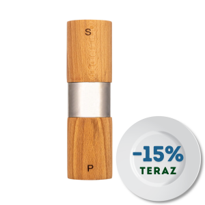 Młynek dwustronny drewniany do soli i pieprzu