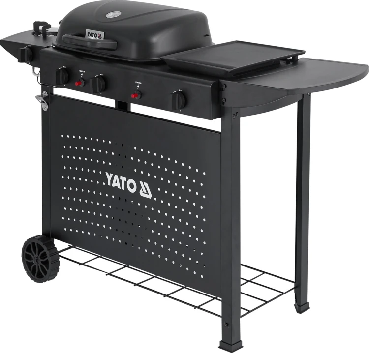 Grill gazowy 3w1 z planchą i palnikiem bocznym