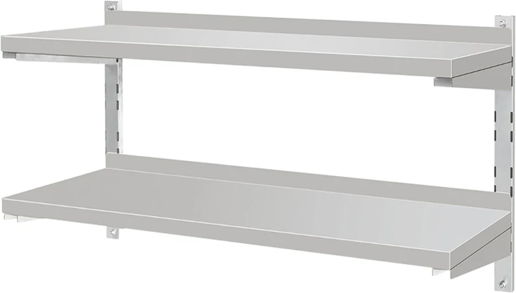 Półka wisząca podwójna regulowana z rantem 150 × 30 cm