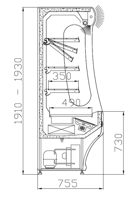 Regał chłodniczy RCh-1/B/1040 REGULUS
