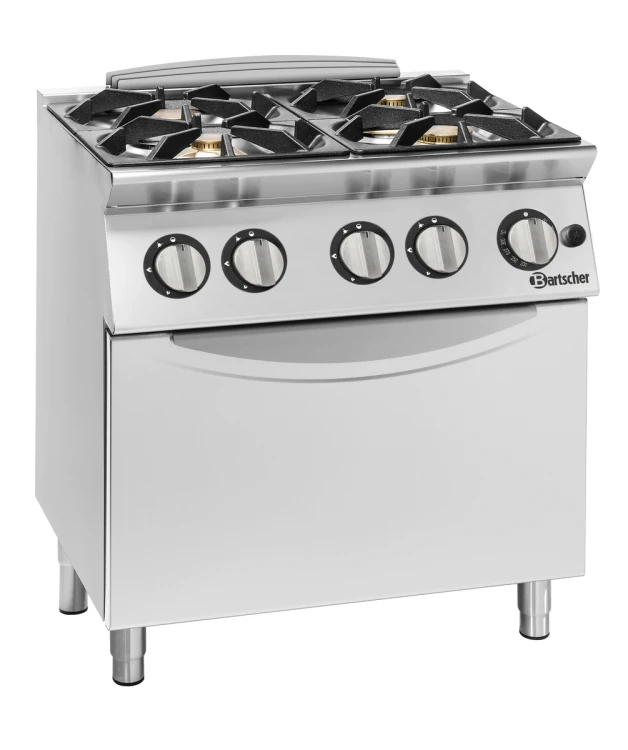 Kuchnia gazowa Bartscher 900 4-palnikowa GBO z piekarnikiem 2/1 GN
