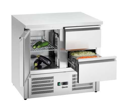 Stół chłodniczy Mini 900T1S2 Bartscher, 260 l, 1 drzwi, 2 szuflady GN 1/1