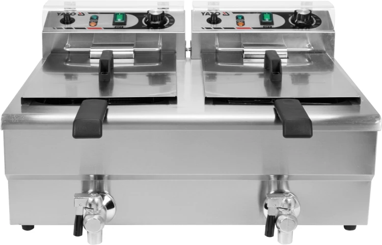 Elektryczna frytownica z zaworem 2x16l