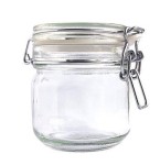 Słoik szklany COMFORT 370ml z zamknięciem klamerkowym i szklaną pokrywką 