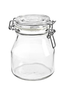 Słoik szklany COMFORT 790ml z zamknięciem klamerkowym i szklaną pokrywką