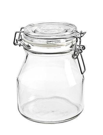 Słoik szklany Comfort 790ml, z zamknięciem klamerkowym i szklaną pokrywką